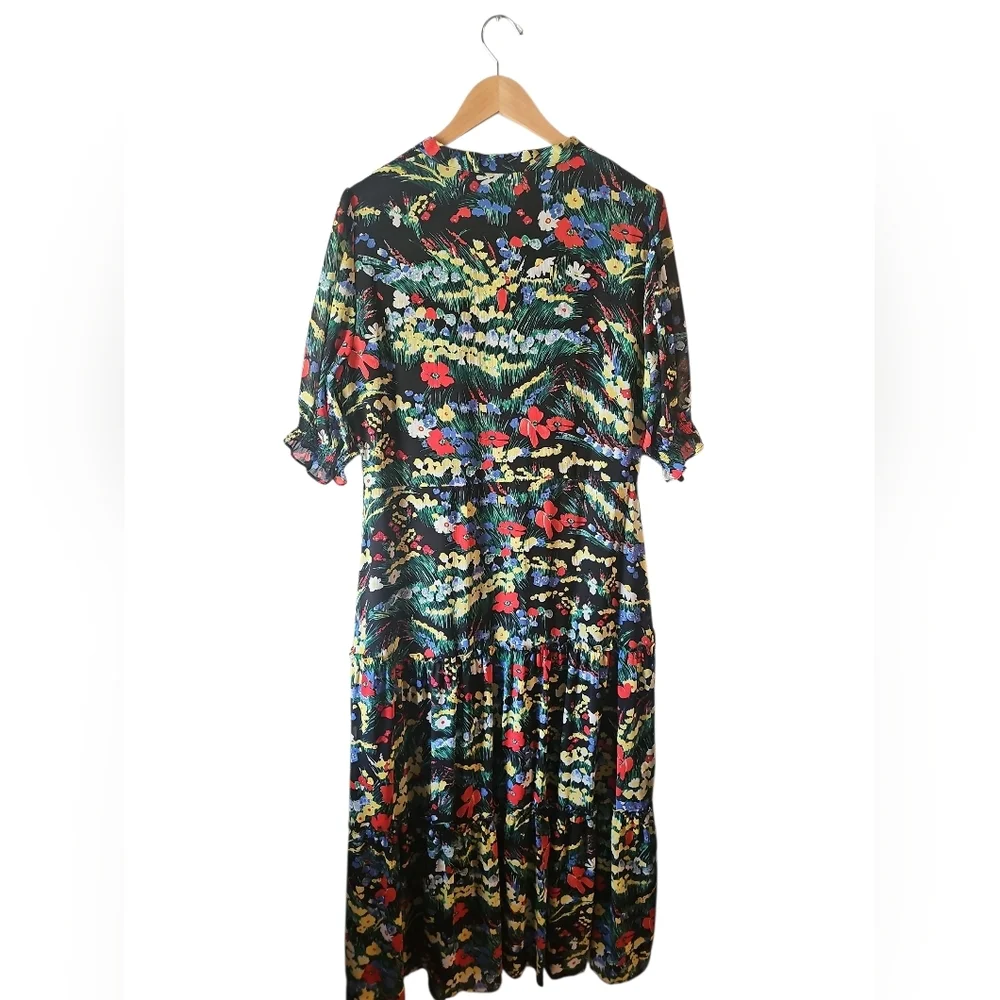 Lauren Ralph Lauren Sz 16 Black Label Floral Tiered Maxi Dress New $165 - Picture 4 of 8